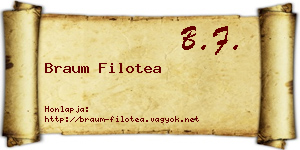 Braum Filotea névjegykártya